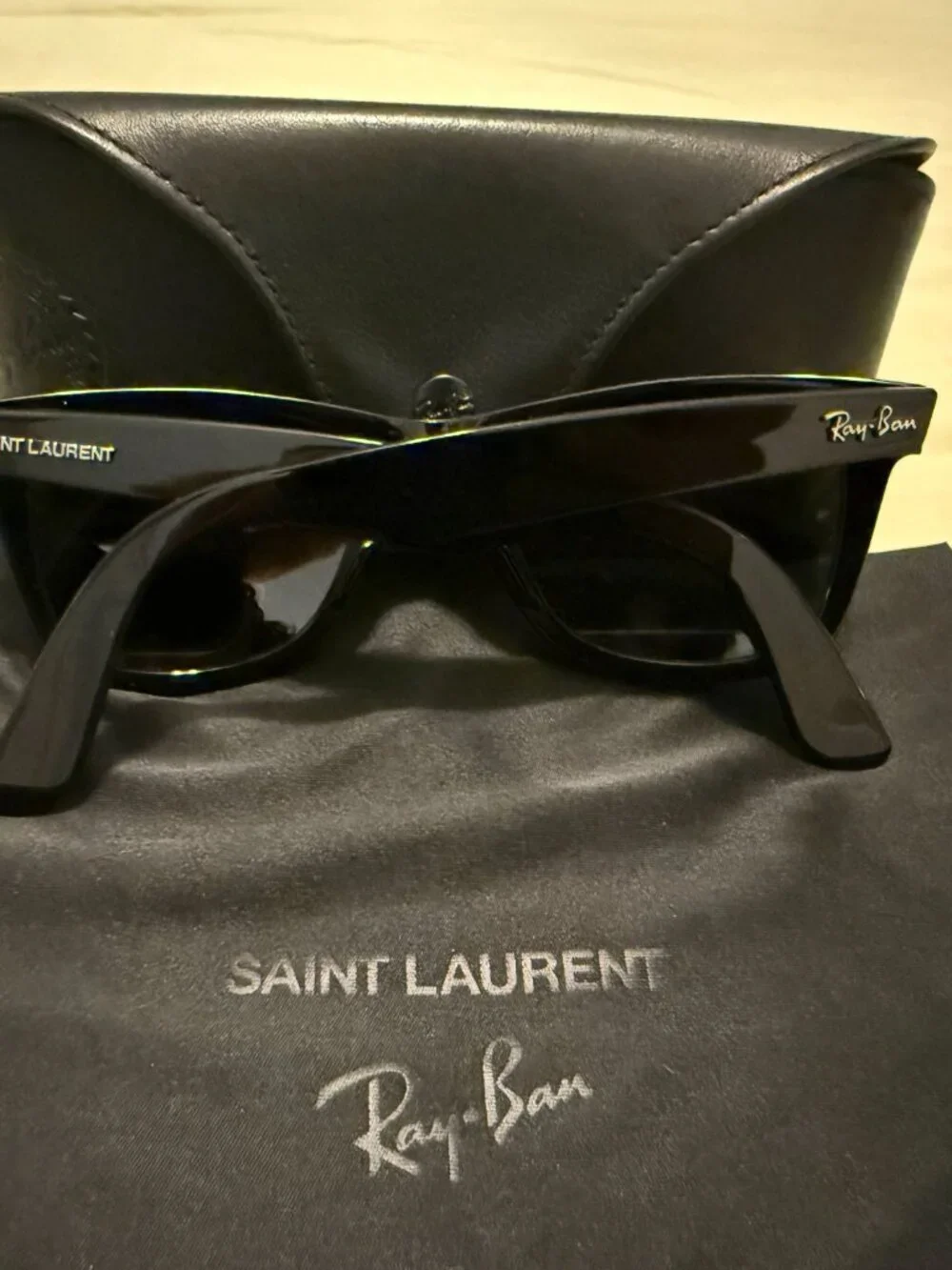 RAY BAN x SAINT LAURENT Limited Edition Unisex Wayfarer Sunglasses - Picture 5 of 14